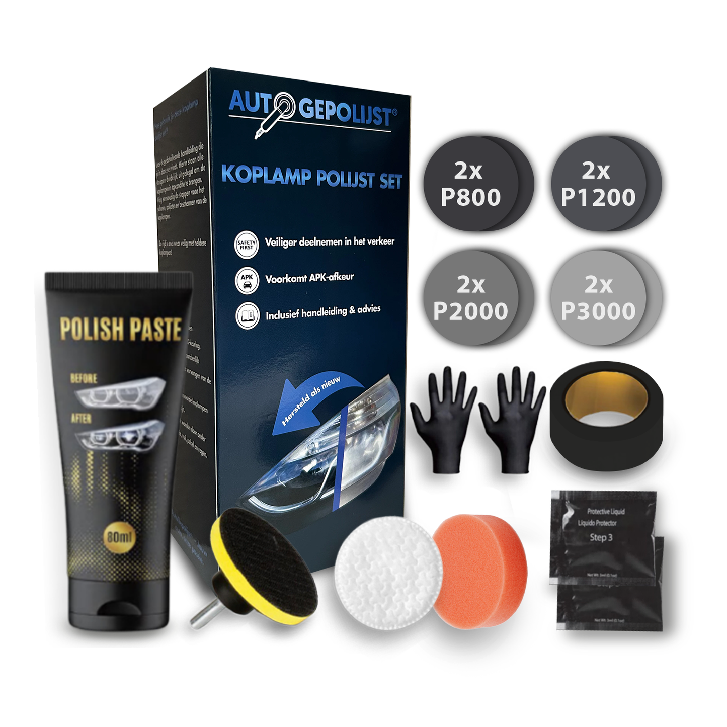 Koplamp polijst set